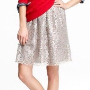 J. Crew Sparkler Tinsel Metallic Lace Skirt | Size 4